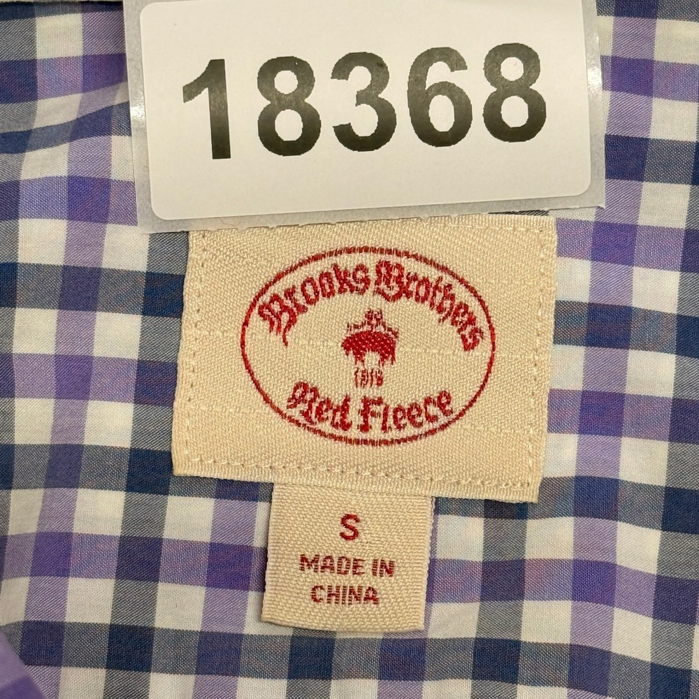 Brooks Brothers Shirt Mens Small Purple Blue White Plaid Button Down Long Sleeve - Picture 10 of 10